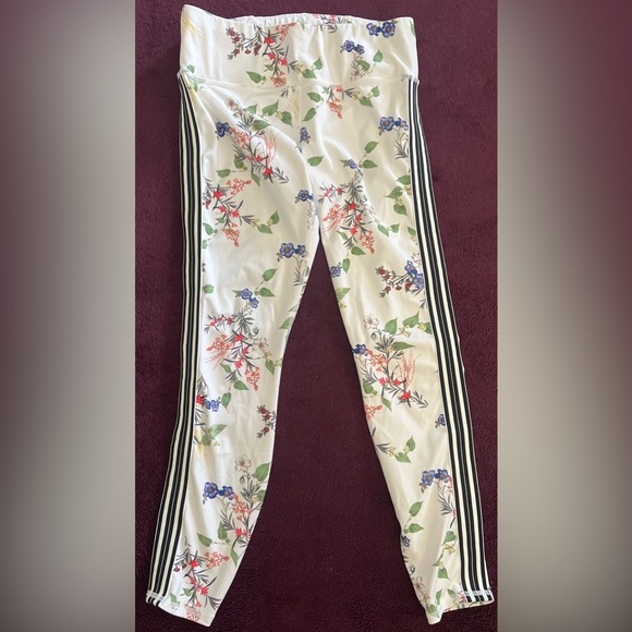 Athleta Contender 7/8 Tight Leggings Blossom Floral Side Stripe Size Small - Picture 2 of 13